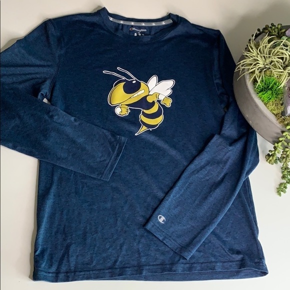 Buzz Georgia Institute of Technology Champion long sleeve navy Top - Picture 1 of 7